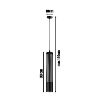 Hängeleuchte an Schnur PRESCOT 1xGU10/40W/230V schwarz