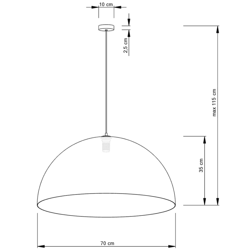 Hängeleuchte an Schnur SFERA 1xE27/60W/230V d 70 cm golden