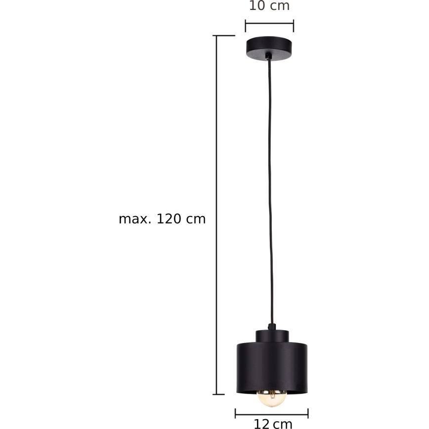 Hängeleuchte an Schnur SIMPLY BLACK 1xE27/60W/230V