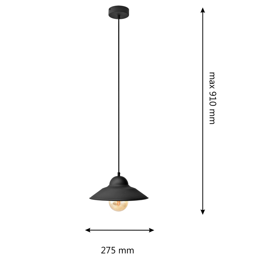 Hängeleuchte an Schnur SORAPIS 1xE27/15W/230V schwarz