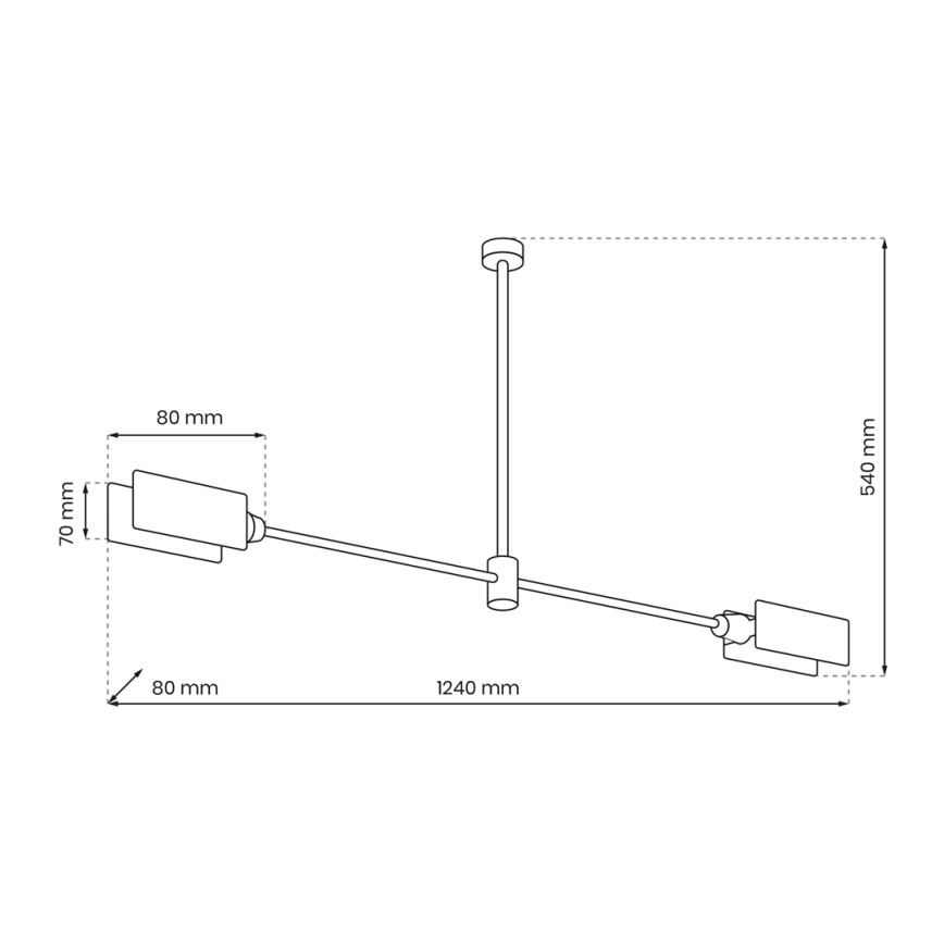 Hängeleuchte an Stange ASTRA 2xE27/60W/230V schwarz