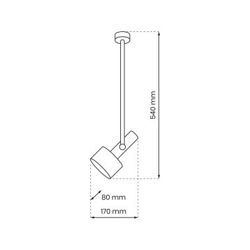 Hängeleuchte an Stange LINTERNA 1xGX53/12W/230V schwarz