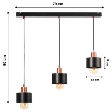 Hängeleuchte BODO 3xE27/60W/230V