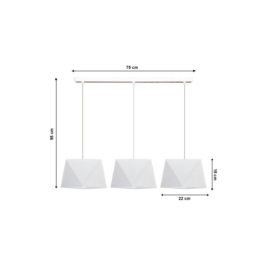 Hängeleuchte DIAMENT 3xE27/60W/230V weiß