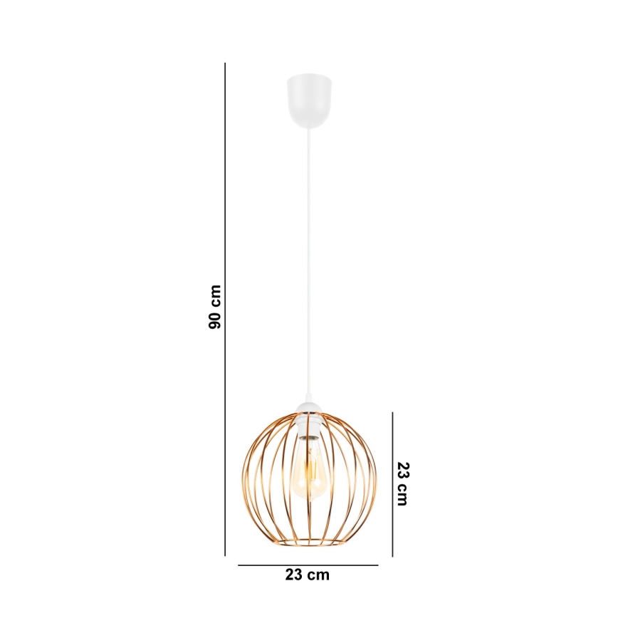 Hängeleuchte MATT 1xE27/60W/230V weiß/kupfer