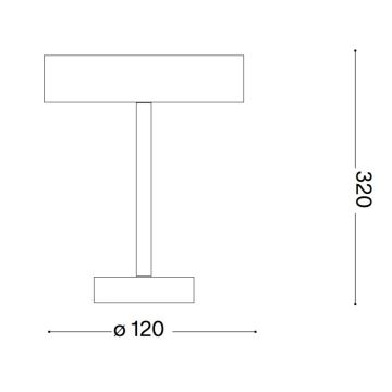 Ideal Lux - Aufladbare LED-Leuchte mit Touch-Funktion TOFFEE LED/2W/5V IP54 schwarz