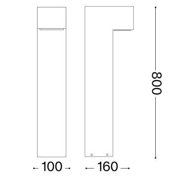 Ideal Lux - Außenleuchte SIRIO 2xG9/15W/230V IP44 anthrazit