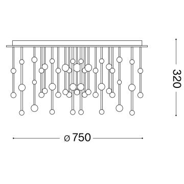 Ideal Lux - Dimmbare LED-Aufbauleuchte ARMONY LED/77W/230V d 75 cm