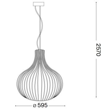 Ideal Lux - Hängeleuchte an Schnur ONION 1xE27/60W/230V d 59,5 cm