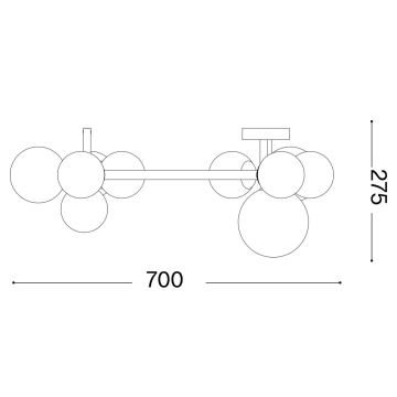 Ideal Lux - LED-Aufbauleuchte PERLAGE 10xG9/3W/230V golden