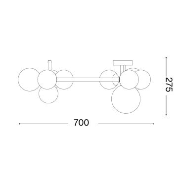 Ideal Lux - LED-Aufbauleuchte PERLAGE 10xG9/3W/230V golden/weiß