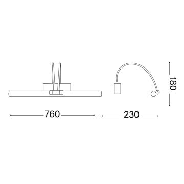 Ideal Lux - LED-Bilderleuchte BOW LED/8W/230V 76 cm golden