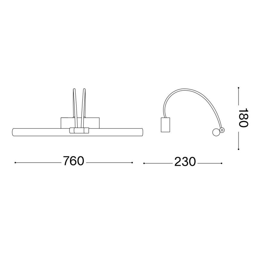 Ideal Lux - LED-Bilderleuchte BOW LED/8W/230V 76 cm golden