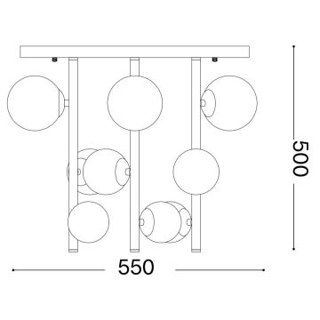 Ideal Lux - LED-Deckenleuchte an Stange PERLAGE 9xG9/3W/230V golden