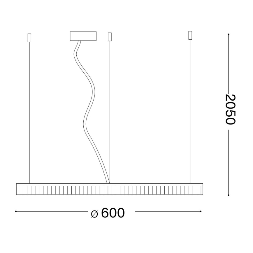 Ideal Lux - LED-Hängeleuchte an Schnur CROWN LED/30W/230V d 60 cm Messing