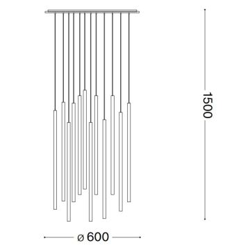 Ideal Lux - LED-Hängeleuchte an Schnur FILO LED/25W/230V Messing