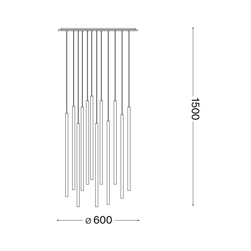 Ideal Lux - LED-Hängeleuchte an Schnur FILO LED/25W/230V Messing