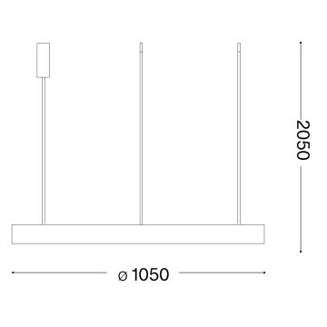 Ideal Lux - LED-Hängeleuchte an Schnur GEMINI LED/82W/230V d 105 cm golden