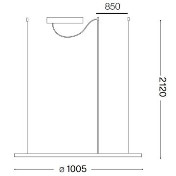 Ideal Lux - LED-Hängeleuchte an Schnur HULAHOOP LED/46W/230V d 100 cm weiß