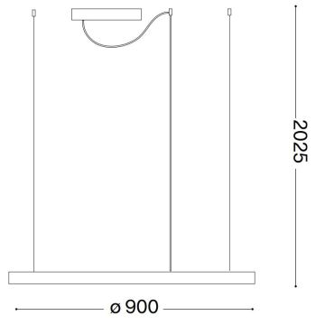 Ideal Lux - LED-Hängeleuchte an Schnur ORACLE LED/55W/230V d 90 cm schwarz