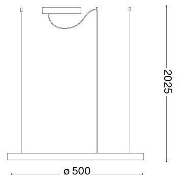 Ideal Lux - LED-Hängeleuchte an Schnur ORACLE SLIM LED/32W/230V d 50 cm schwarz