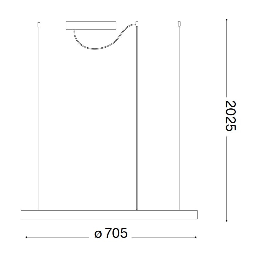 Ideal Lux - LED-Hängeleuchte an Schnur ORACLE SLIM LED/38W/230V d 70 cm schwarz