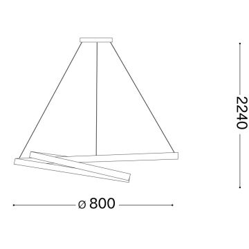 Ideal Lux - LED-Hängeleuchte an Schnur OZ LED/55W/230V d 80 cm golden