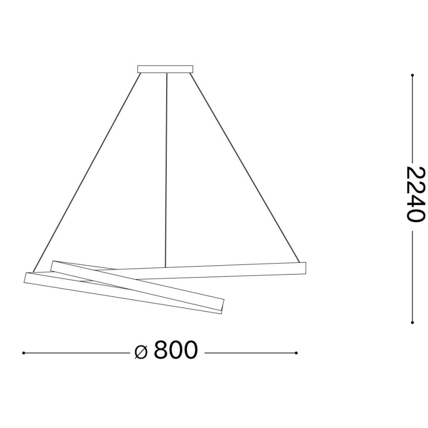 Ideal Lux - LED-Hängeleuchte an Schnur OZ LED/55W/230V d 80 cm golden