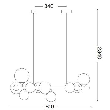 Ideal Lux - LED-Hängeleuchte an Schnur PERLAGE 10xG9/3W/230V golden