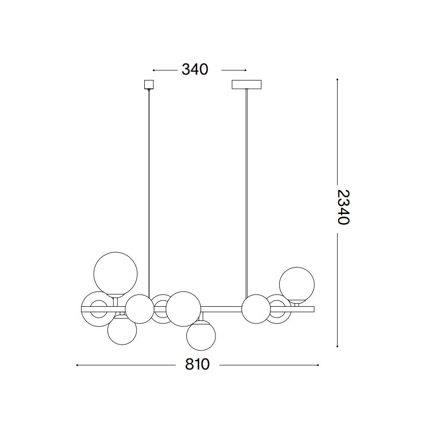 Ideal Lux - LED-Hängeleuchte an Schnur PERLAGE 10xG9/3W/230V golden