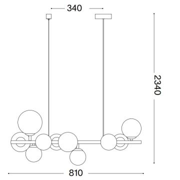 Ideal Lux - LED-Hängeleuchte an Schnur PERLAGE 10xG9/3W/230V golden/weiß