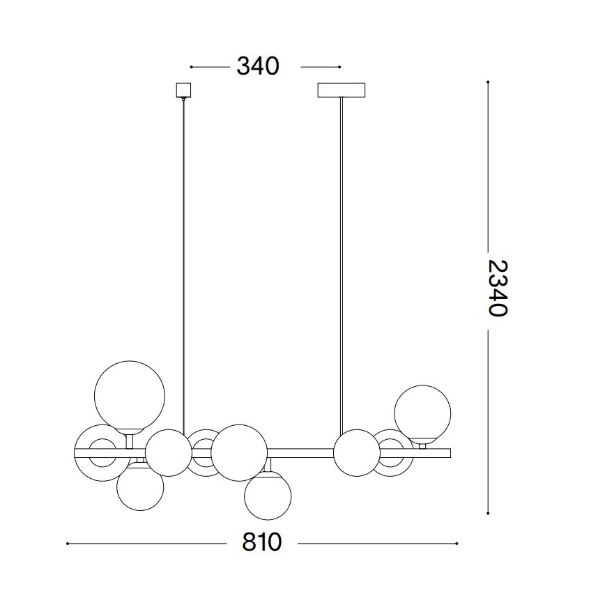 Ideal Lux - LED-Hängeleuchte an Schnur PERLAGE 10xG9/3W/230V golden/weiß