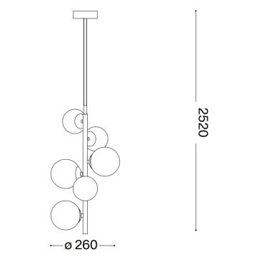 Ideal Lux - LED-Hängeleuchte an Schnur PERLAGE 6xG9/3W/230V golden