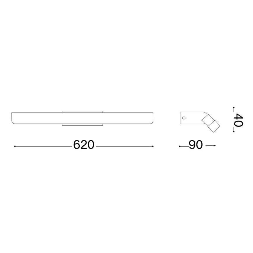 Ideal Lux - LED-Spiegelbeleuchtung für Badezimmer RIFLESSO LED/17W/230V 62 cm IP44 Chrom