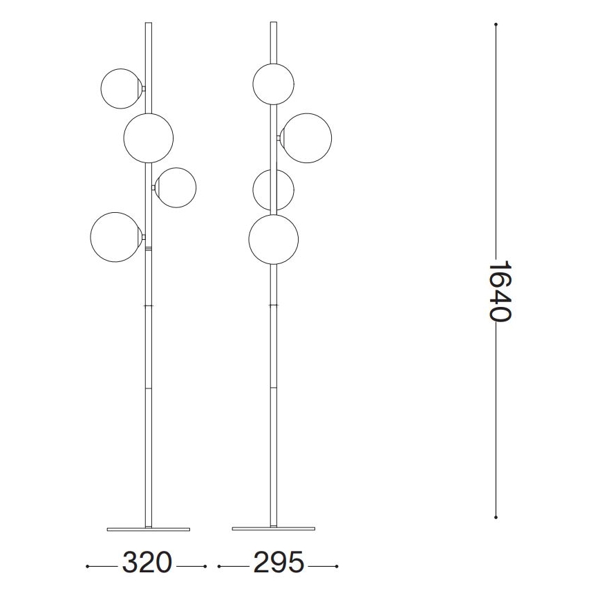 Ideal Lux - LED-Stehleuchte PERLAGE 4xG9/3W/230V schwarz