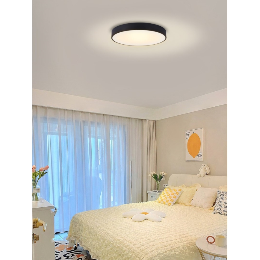 Immax NEO 07202L - Dimmbare LED-Deckenleuchte RONDATE LED/53W/230V schwarz Tuya + Fernbedienung