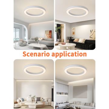 Immax NEO 07213L - Dimmbare LED-Deckenleuchte PASTEL LED/68W/230V 95 cm weiß Tuya + Fernbedienung