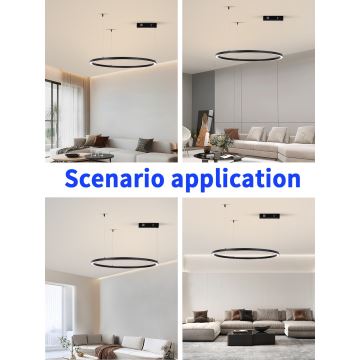 Immax NEO 07215L - Dimmbare LED-Hängeleuchte an Schnur FINO LED/60W/230V 80 cm schwarz Tuya + Fernbedienung