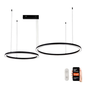 Immax NEO 07216L - Dimmbare LED-Hängeleuchte an Schnur FINO LED/93W/230V 60/80cm schwarz Tuya + Fernbedienung