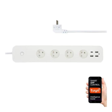 Immax NEO 07771L- Verlängerungskabel NEO LITE Smart 4AC+3xUSB+1xUSB C Wi-Fi Tuya