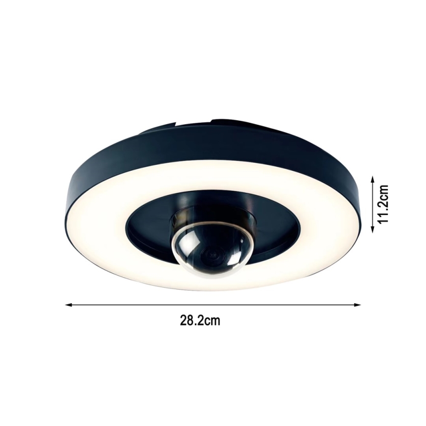 Immax NEO 07792L - LED-Smart-Kamera für den Außenbereich mit Leuchte RING 22W/230V IP44 Wi-Fi Tuya