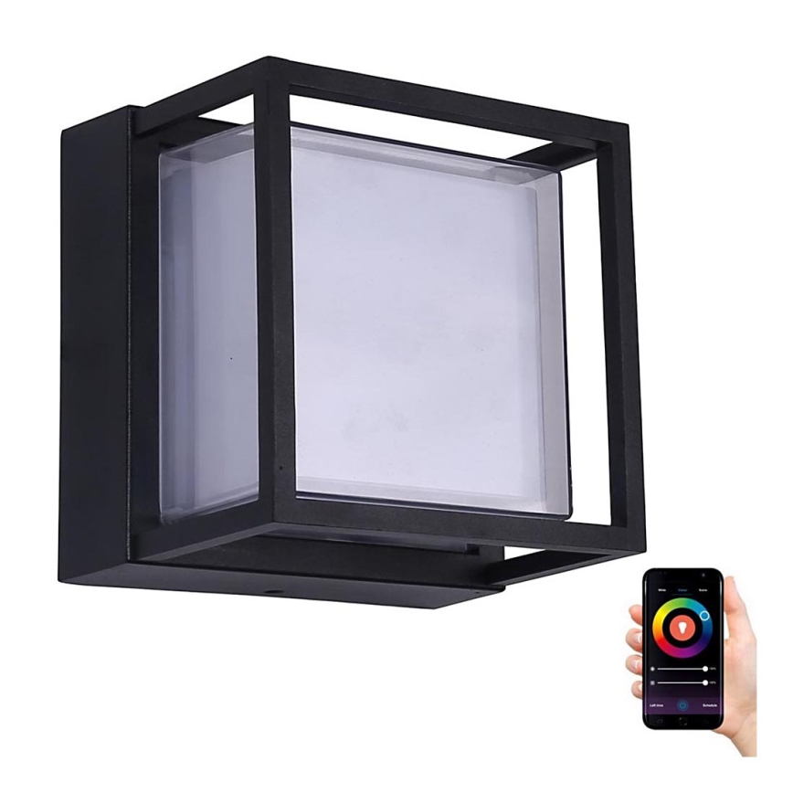 Immax NEO 07901L - LED RGB+CCTW Dimmbare Außenwandleuchte NEO LITE CUBE LED/15W/230V 2700-6500K IP67 Wi-Fi Tuya schwarz