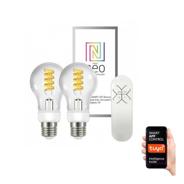 Immax Neo - SET 2x  dimmbare LED Glühbirne FILAMENT E27/5W/230V 2700-6000K + Fernbedienung