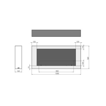 InFire – BIO-Wandkamin 120x56 cm 3kW weiß