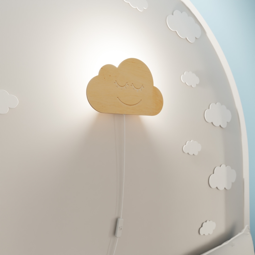 Kinder-Wandleuchte CLOUD 1xE14/10W/230V Wolke