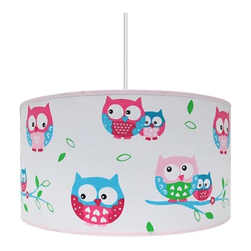 Kinderkronleuchter OWLS 1xE27/60W/230V weiß