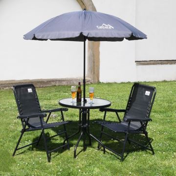 Klappbarer, kippbarer Sonnenschirm d 1,8 m grau