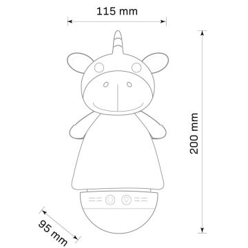 Kleine LED-RGB-Nachtleuchte für Kinder mit Melodie 3xAAA/5V Einhorn