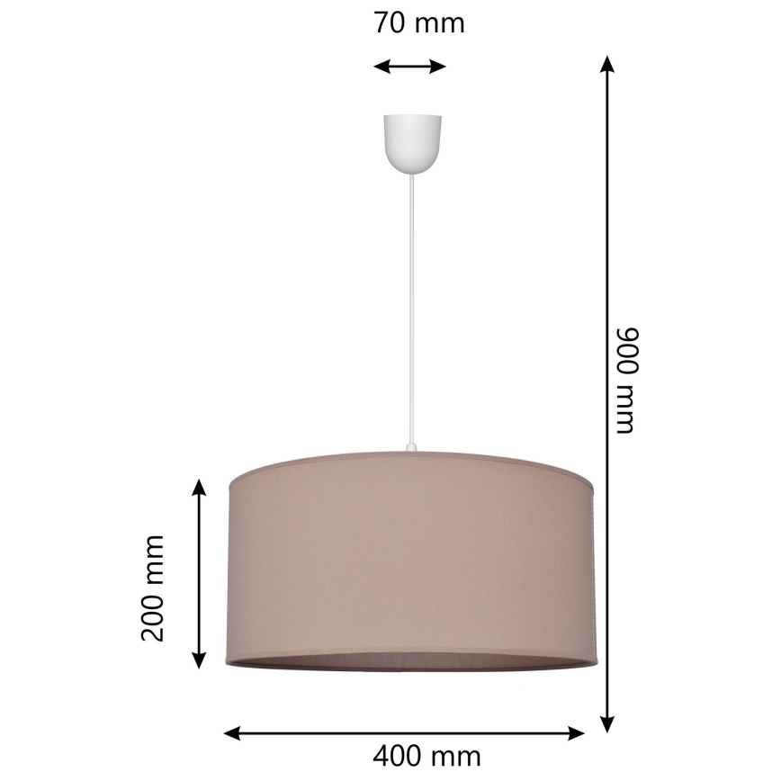 Kronleuchter an einer Schnur ALBA 1xE27/60W/230V d. 40 cm beige