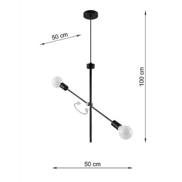 Kronleuchter an  Schnur CONCEPT 2xE27/60W/230V